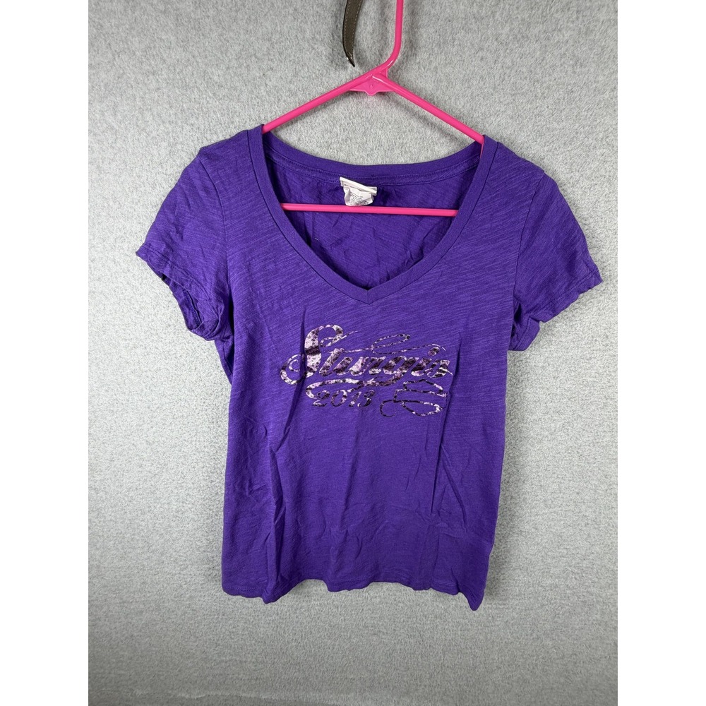 Harley‎ Davidson Shirt Womens Medium Purple Sturgis 2016 RK Stratman V Neck Tee